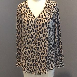 Ann Taylor leopard print blouse
